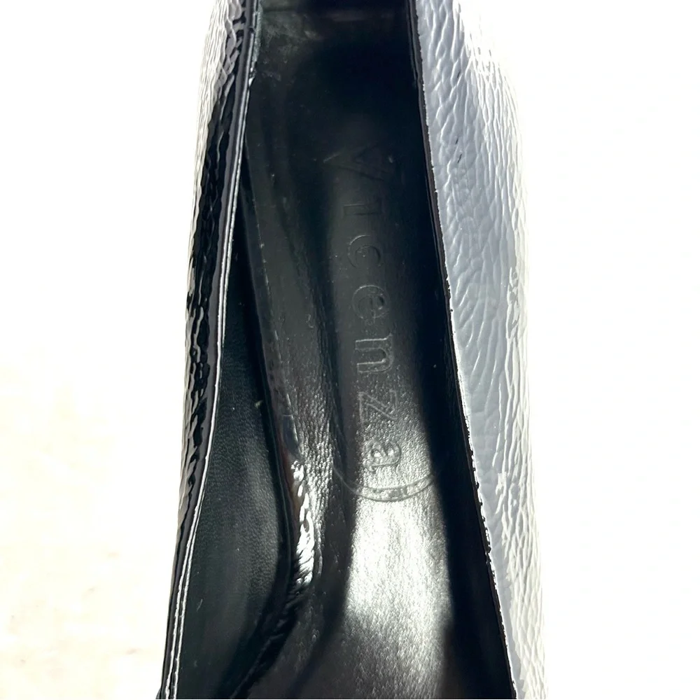 Anthropologie Vicenza Kilty Pointed-toe Patent Leather Heels Pumps Shoes Size 9 - Picture 6 of 12